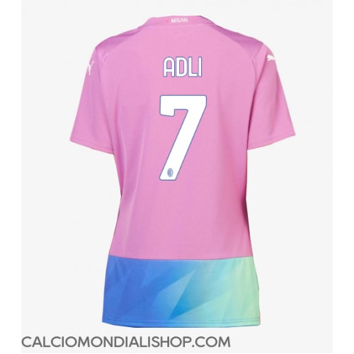 Maglie da calcio AC Milan Yacine Adli #7 Terza Maglia Femminile 2023-24 Manica Corta